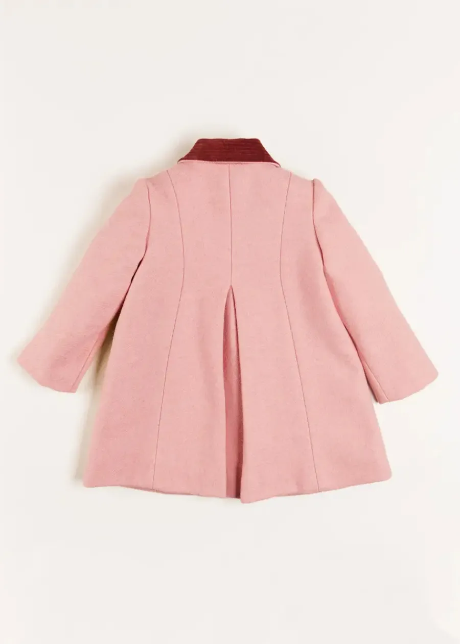 Pepa London Single Breasted Scallop Detail Coat in Pink (2-10yrs)