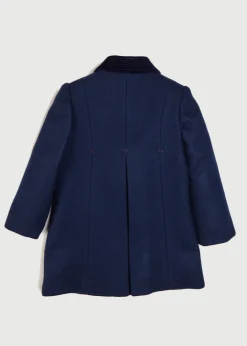 Pepa London Single Breasted Scallop Detail Coat In Navy (12mths-10yrs)