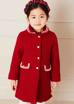 Pepa London Single Breasted Wool Coat in Red (4-10yrs)