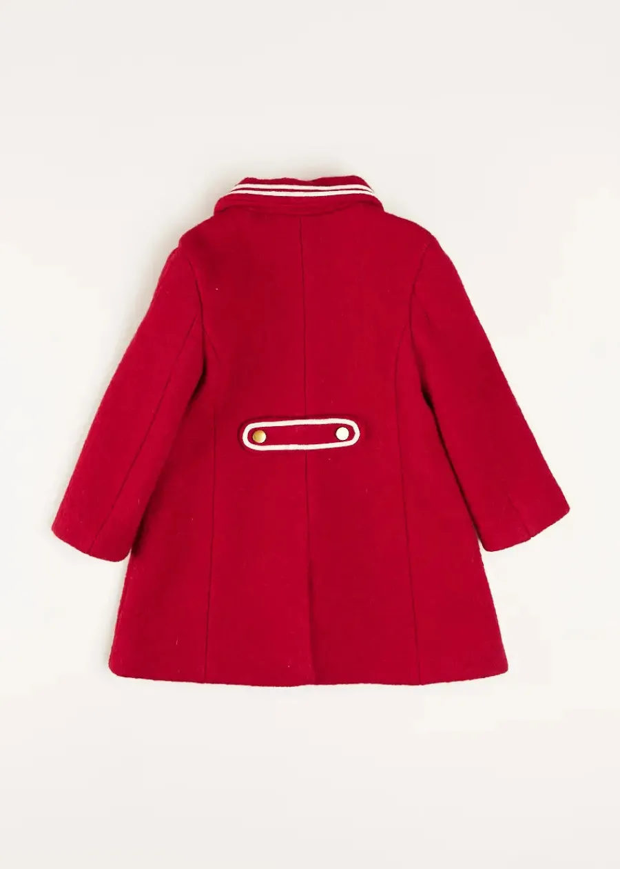 Pepa London Single Breasted Wool Coat in Red (4-10yrs)