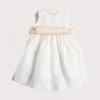 Pepa London Sleeveless Ivory Flower Girl Dress with Pink Silk Sash (6mths-10yrs)