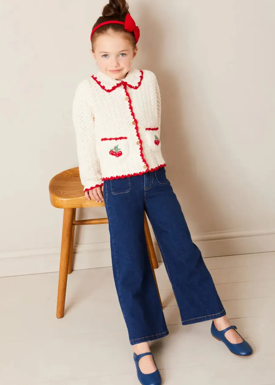 Pepa London Soft Denim Wide Leg Trousers in Denim Blue (3-10yrs)