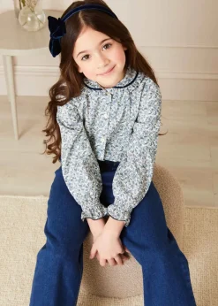 Pepa London Soft Denim Wide Leg Trousers in Denim Blue (3-10yrs)