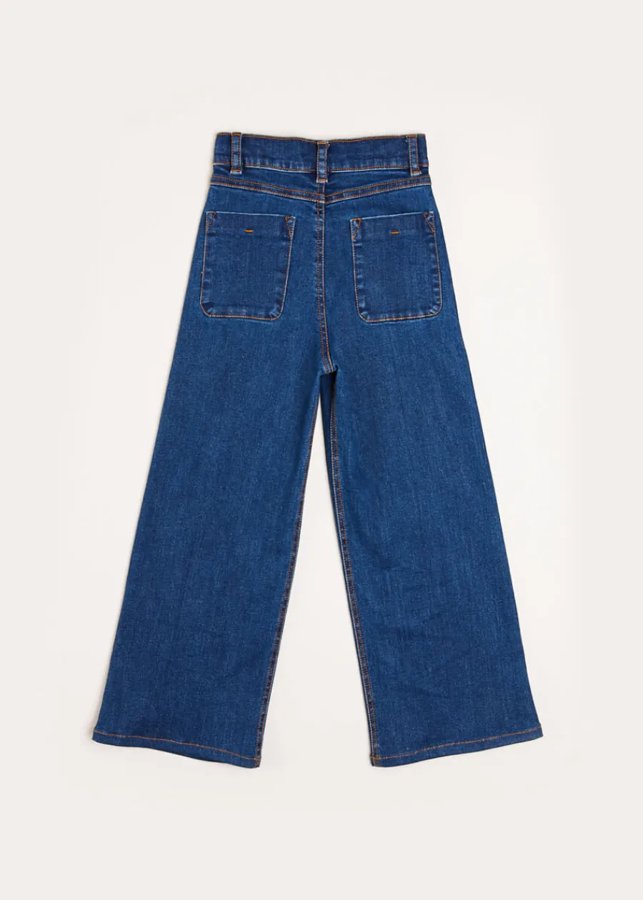 Pepa London Soft Denim Wide Leg Trousers in Denim Blue (3-10yrs)