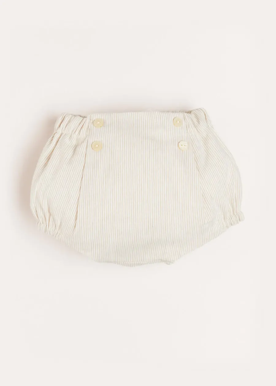 BOY Pepa London Striped Button Detail Bloomers in Beige (3mths-3yrs)