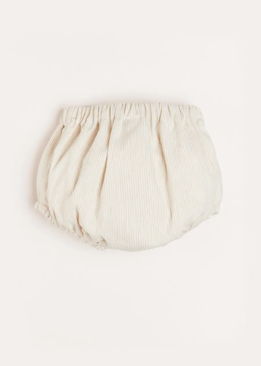 BOY Pepa London Striped Button Detail Bloomers in Beige (3mths-3yrs)