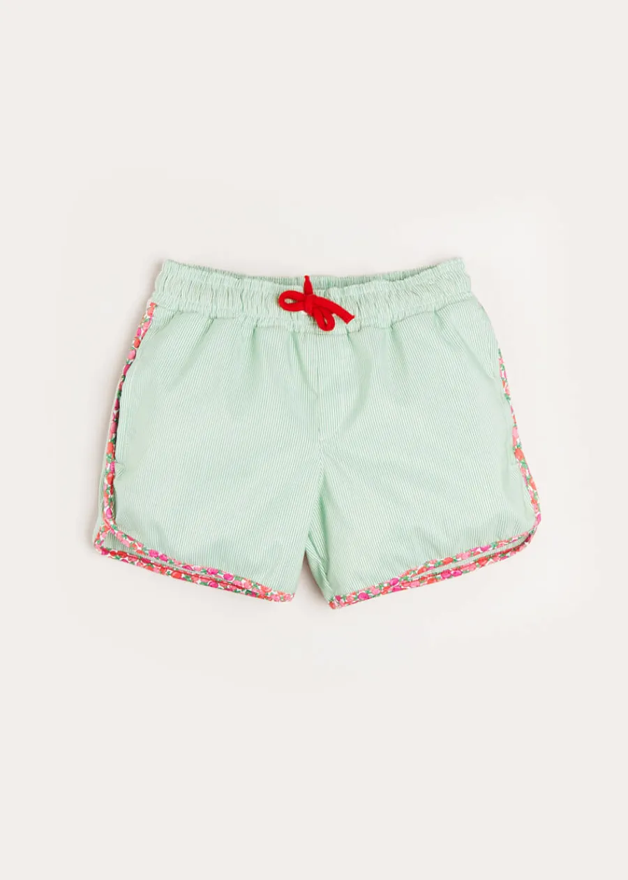 BOY Pepa London Striped Swim Shorts in Green (2-8yrs)