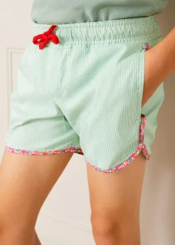 BOY Pepa London Striped Swim Shorts in Green (2-8yrs)