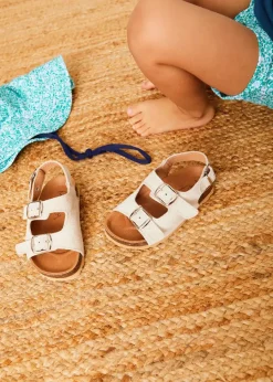 BOY Pepa London Suede Buckle Detail Strappy Sandals in Beige (21-27EU)