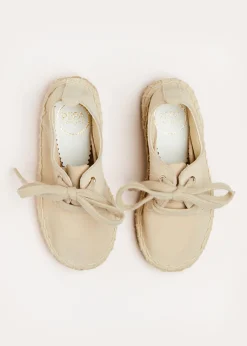 BOY Pepa London Suede Lace-up Espadrilles in Beige (24-35EU)