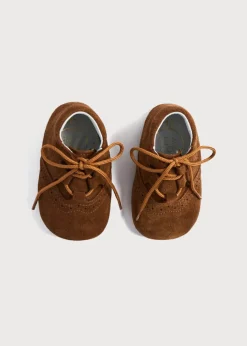 BOY Pepa London Suede Oxford Pram Booties in Brown (17-20EU)