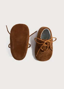 BOY Pepa London Suede Oxford Pram Booties in Brown (17-20EU)