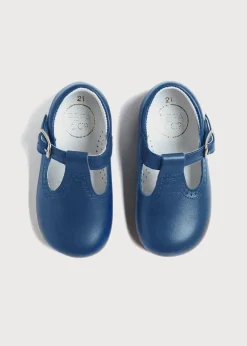 BOY Pepa London T-Bar Baby Shoes in Blue (20-26EU)