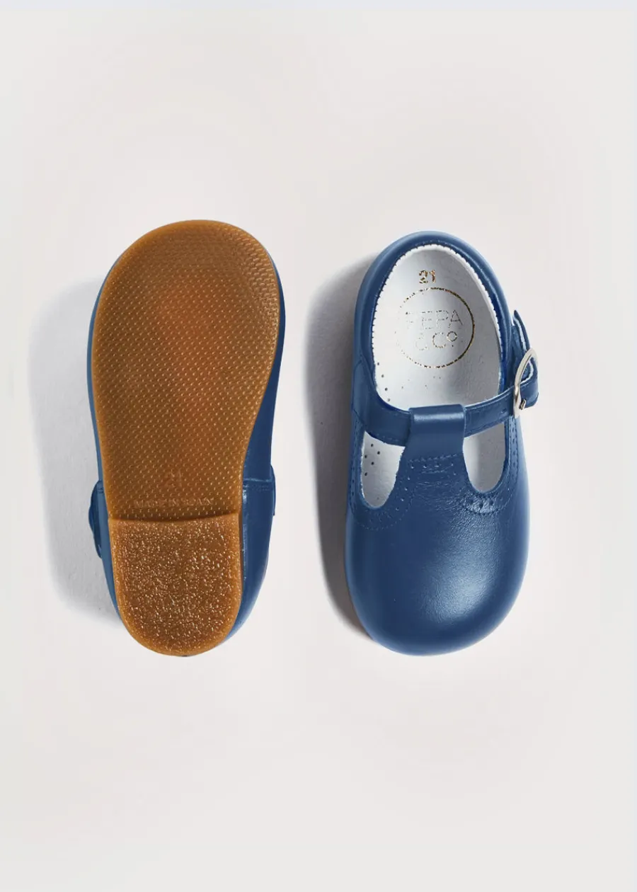 BOY Pepa London T-Bar Baby Shoes in Blue (20-26EU)