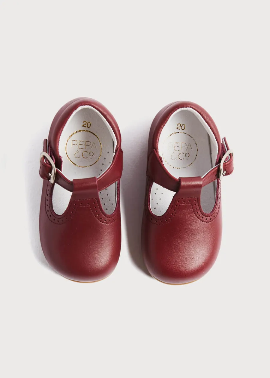 BOY Pepa London T-Bar Baby Shoes in Burgundy (20-26EU)