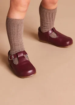 BOY Pepa London T-Bar Baby Shoes in Burgundy (20-26EU)
