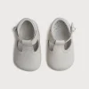 BOY Pepa London T-Bar Leather Pram Shoes in Ivory (17-20EU)