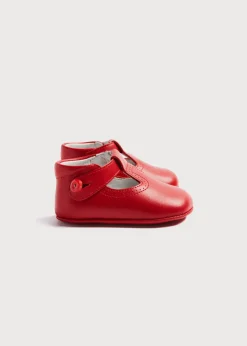 BOY Pepa London T-Bar Pram Shoes in Red (17-20EU)