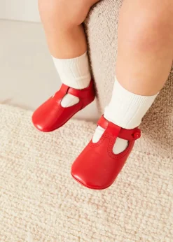 BOY Pepa London T-Bar Pram Shoes in Red (17-20EU)