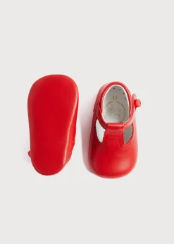 BOY Pepa London T-Bar Pram Shoes in Red (17-20EU)