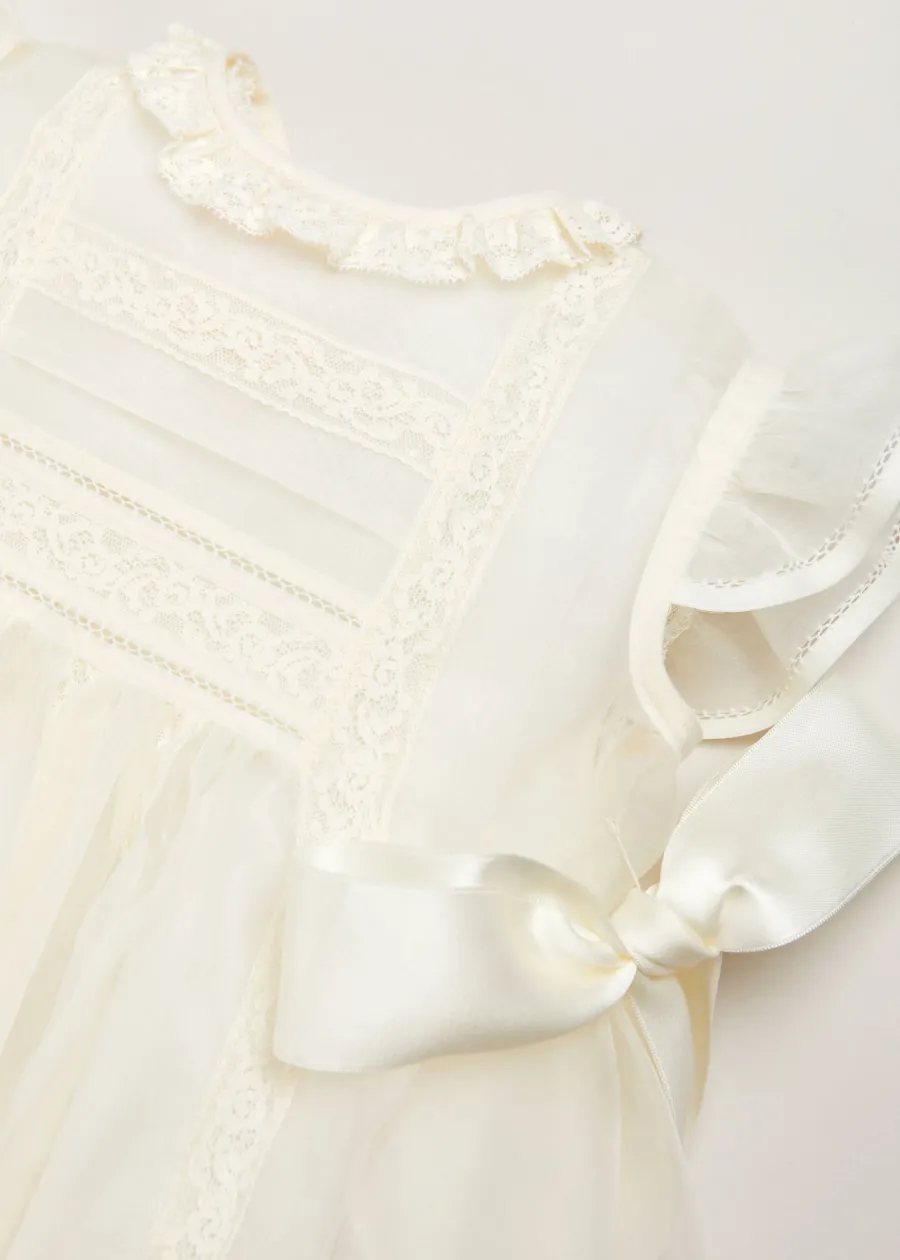 Pepa London Traditional Cream Christening Gown (3mths-5yrs)