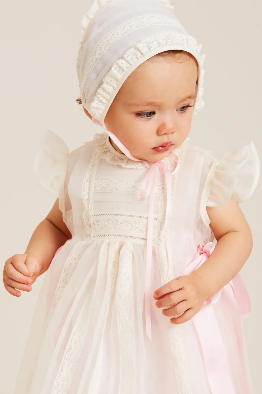 Pepa London Traditional Light Pink Christening Gown (3mths-6yrs)