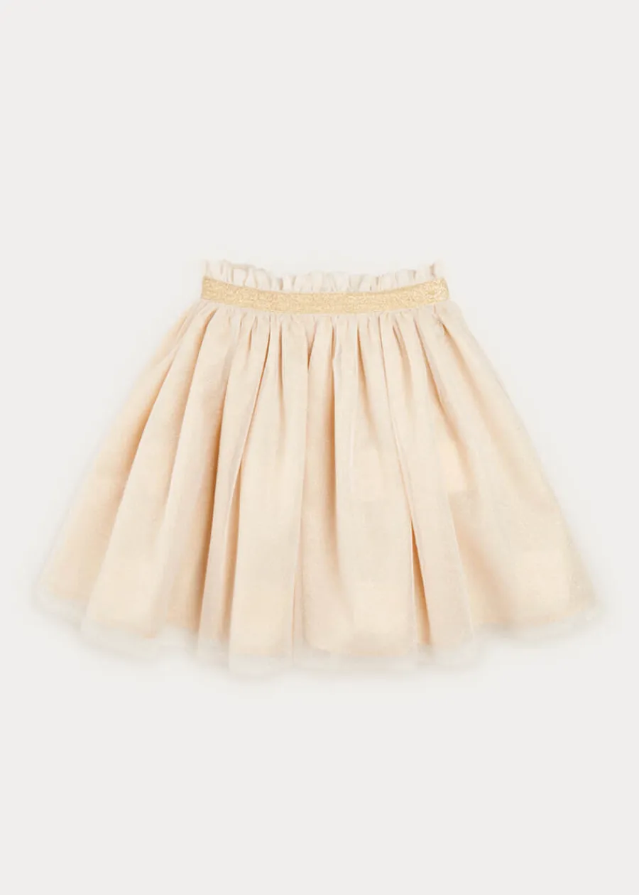 Pepa London Tulle Glittery Skirt in Gold (18M-10Y)