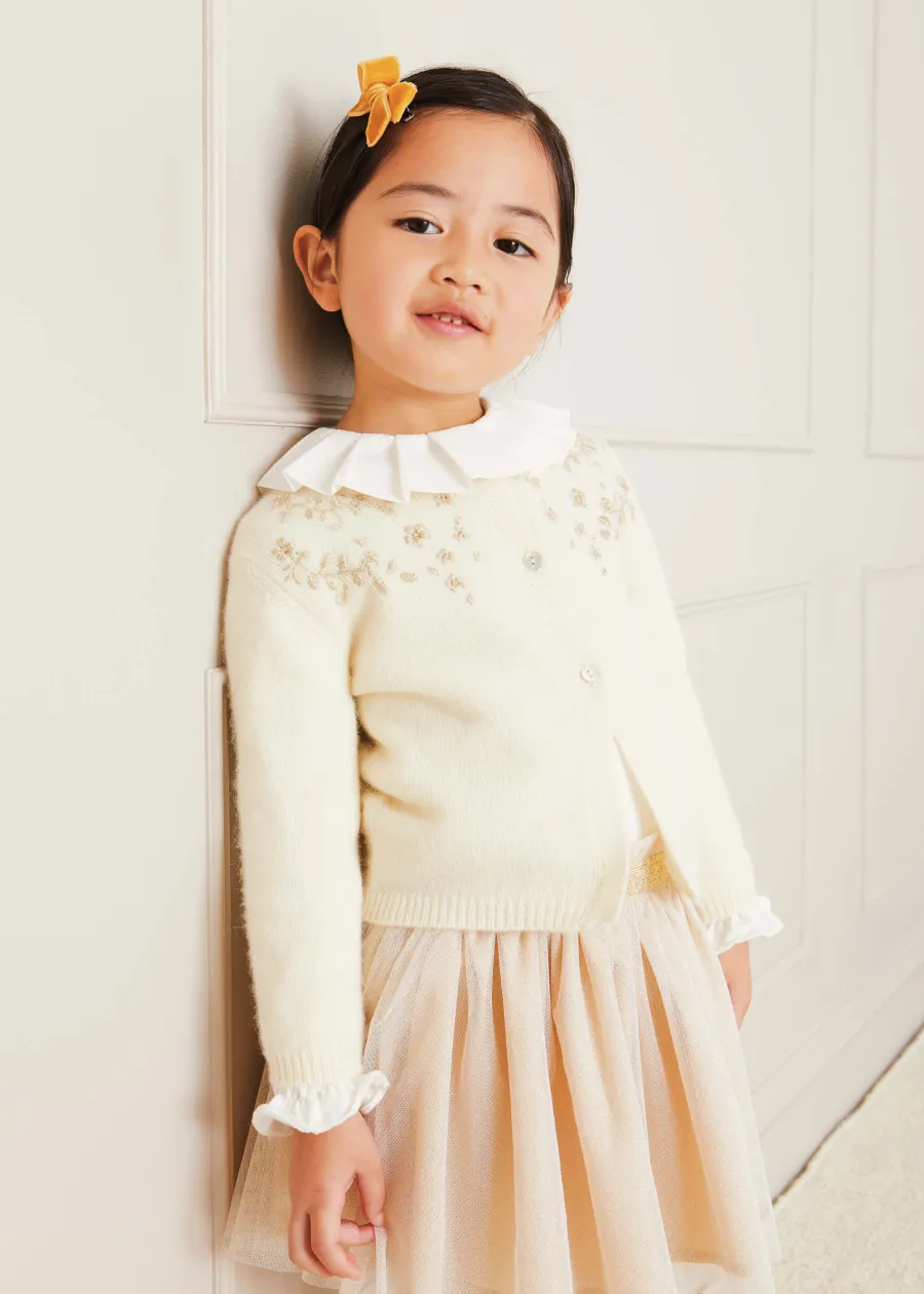 Pepa London Tulle Glittery Skirt in Gold (18M-10Y)