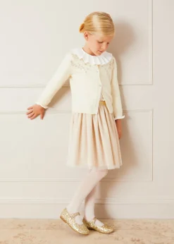 Pepa London Tulle Glittery Skirt in Gold (18M-10Y)