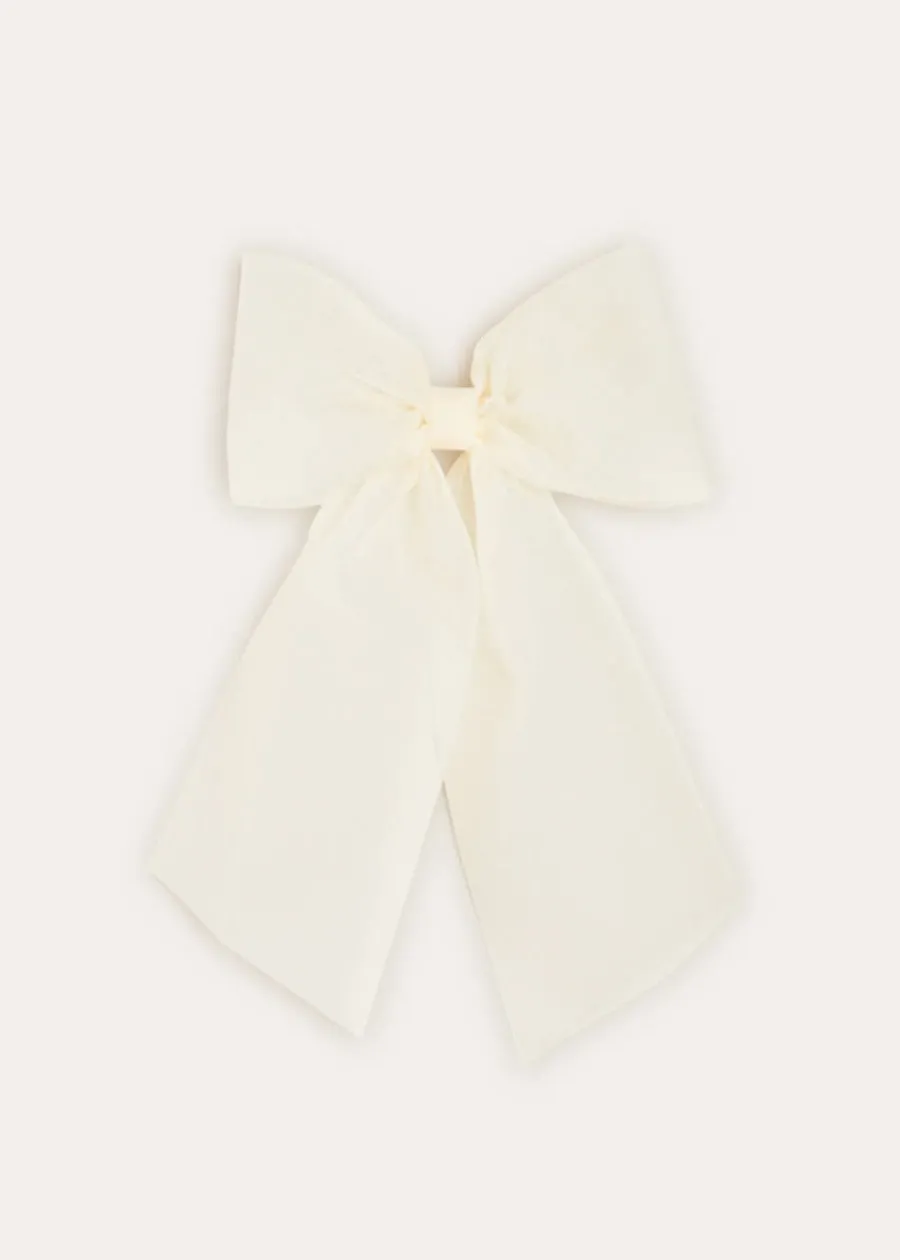 BOY Pepa London Tulle Long Bow Clip In Cream