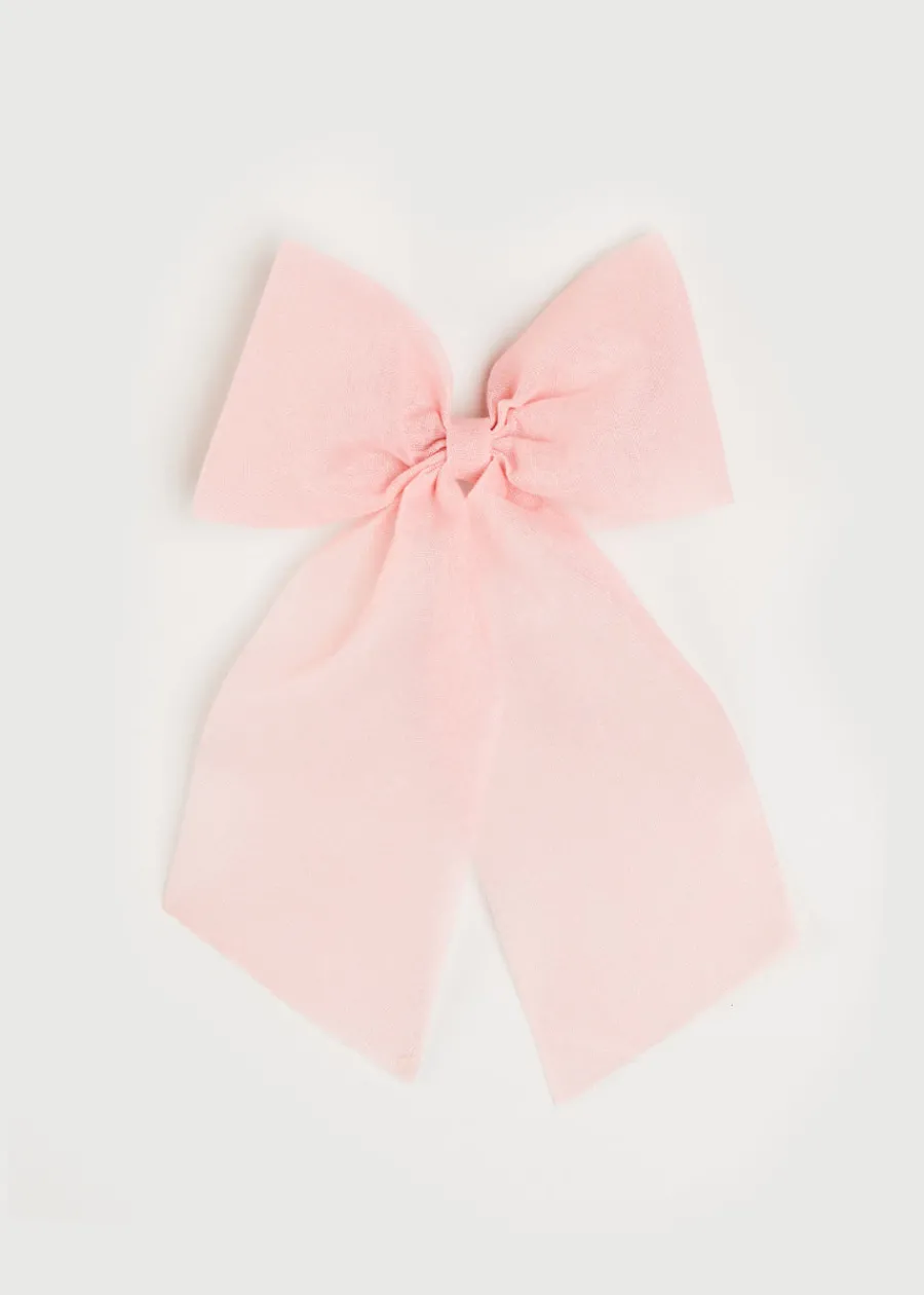 BOY Pepa London Tulle Long Bow Clip In Rose Pink