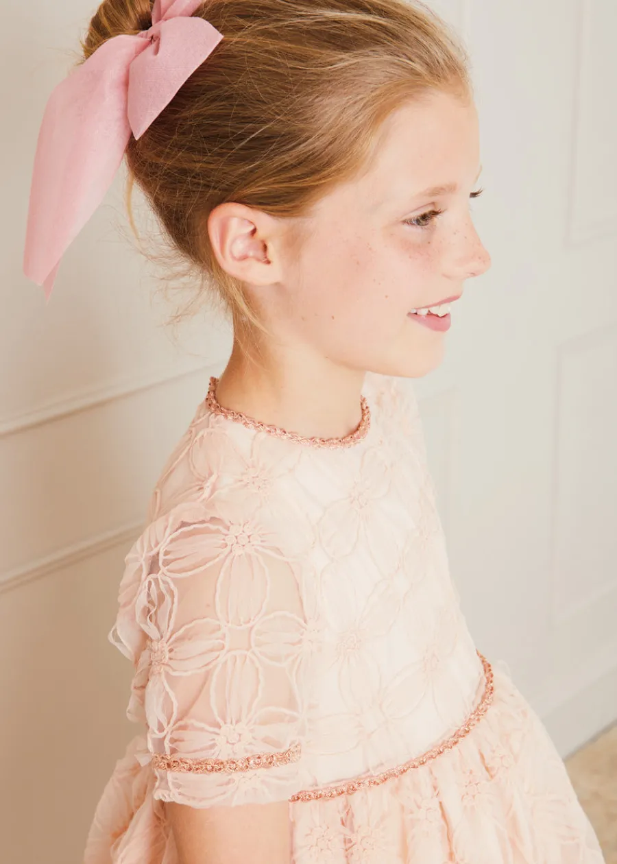 BOY Pepa London Tulle Long Bow Clip In Rose Pink
