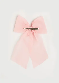 BOY Pepa London Tulle Long Bow Clip In Rose Pink