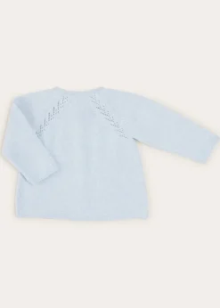 BOY Pepa London Two Button Baby Cardigan In Light Blue (1-9mths)