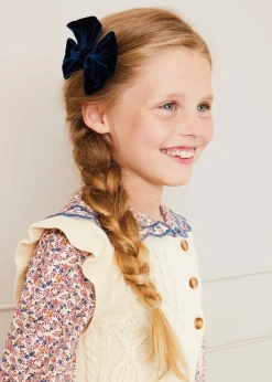 BOY Pepa London Velvet Big-Bow Clip in Navy