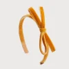 BOY Pepa London Velvet Hairband With Thin Mustard Bow