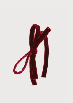 BOY Pepa London Velvet Hairband with Thin Burgundy Bow