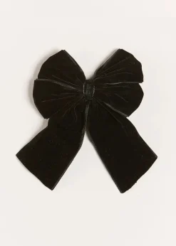 BOY Pepa London Velvet Long Bow Clip in Black