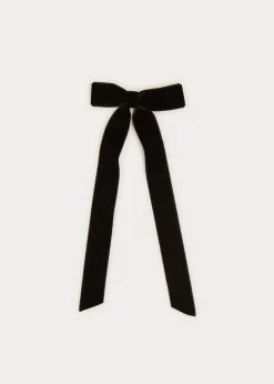 BOY Pepa London Velvet Long Bow Clip in Black