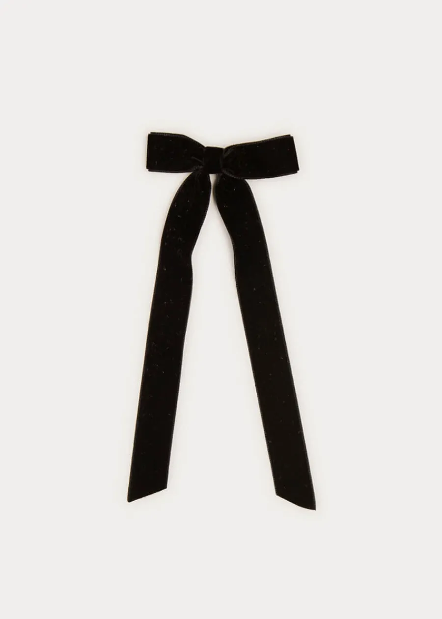 BOY Pepa London Velvet Long Bow Clip in Black