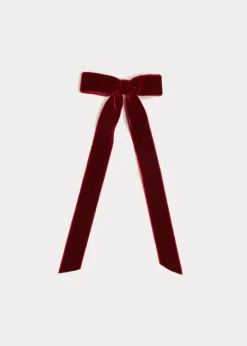 BOY Pepa London Velvet Long-Bow Clip in Burgundy