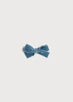 BOY Pepa London Velvet Medium-Bow Clip in Blue