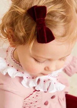 BOY Pepa London Velvet Medium-Bow Clip in Burgundy