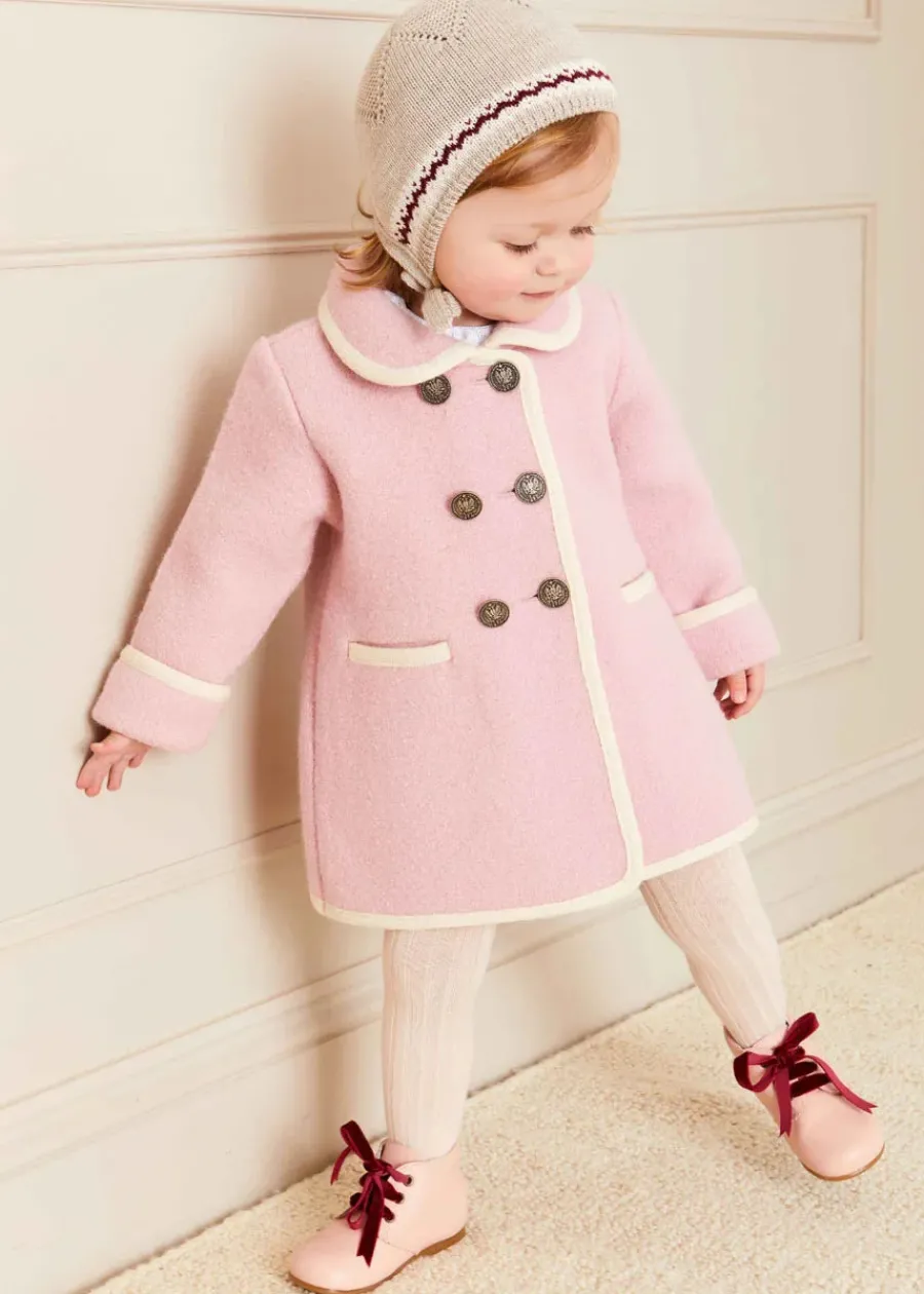 BOY Pepa London Velvet Ribbon Baby Booties in Pink (20-26EU)