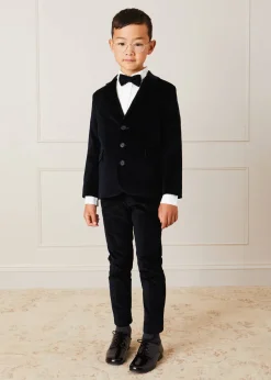 BOY Pepa London Velvet Three Button Blazer Jacket In Black (4-10yrs)