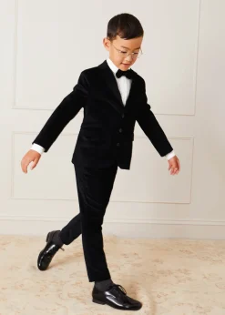 BOY Pepa London Velvet Three Button Blazer Jacket In Black (4-10yrs)