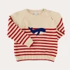 BOY Pepa London Whale Intarsia Striped Jumper in Red (6mths-6yrs)