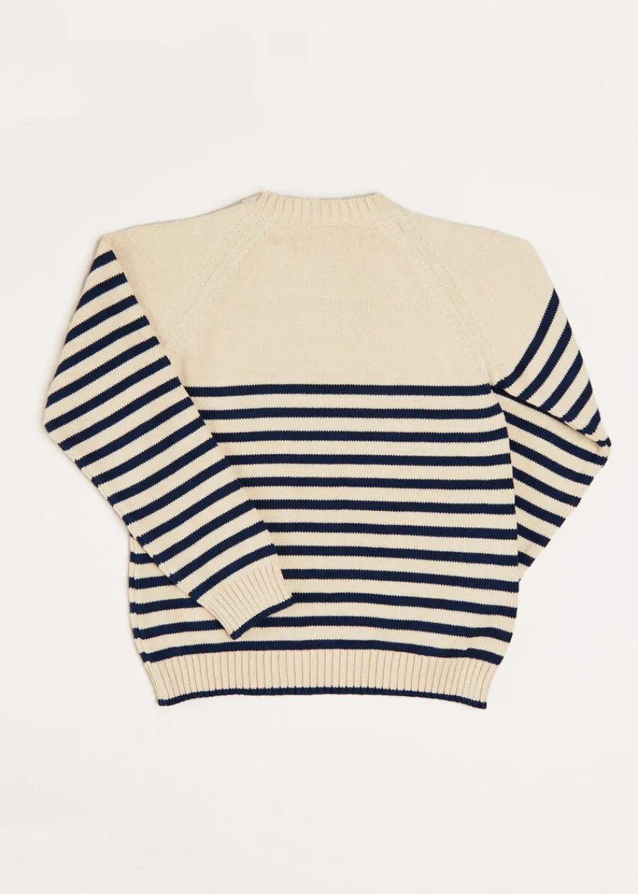 BOY Pepa London Whale Intarsia Striped Jumper in Blue (6mths-10yrs)