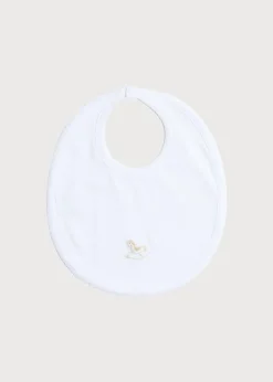 BOY Pepa London White Bib with Beige Embroidered Rocking Horse