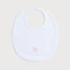 BOY Pepa London White Bib with Pink Embroidered Rocking Horse